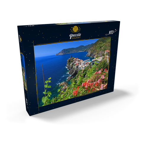 Küstenlandschaft mit Blick auf Vernazza, Italienische Riviera, Cinque Terre, Ligurien, Italien 100 Puzzle Schachtel Ansicht2