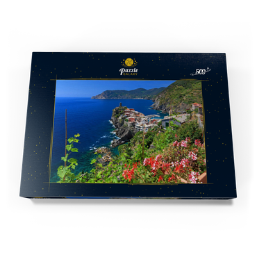 Küstenlandschaft mit Blick auf Vernazza, Italienische Riviera, Cinque Terre, Ligurien, Italien 500 Puzzle Schachtel Ansicht3