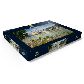 Darstellung des Puzzle Motivs Inn mit dem Dom St. Stephan in Passau, Niederbayern, Bayern, Deutschland - Puzzleteile: 100
