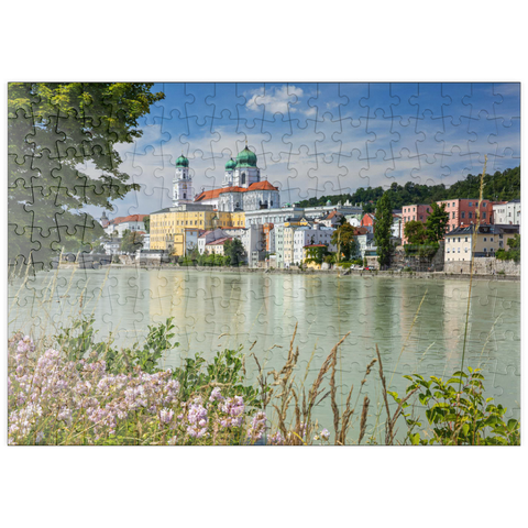 puzzleplate Inn mit dem Dom St. Stephan in Passau, Niederbayern, Bayern, Deutschland 200 Puzzle