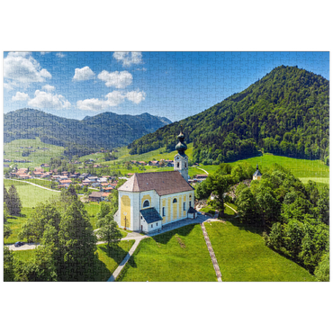 puzzleplate Pfarrkirche St. Georg in Ruhpolding, Chiemgau 1000 Puzzle
