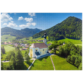 Darstellung des Puzzle Motivs Pfarrkirche St. Georg in Ruhpolding, Chiemgau - Puzzleteile: 1000