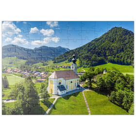 Darstellung des Puzzle Motivs Pfarrkirche St. Georg in Ruhpolding, Chiemgau - Puzzleteile: 100