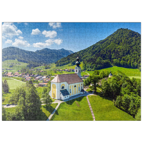 puzzleplate Pfarrkirche St. Georg in Ruhpolding, Chiemgau 500 Puzzle