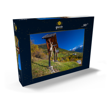 Churburg gegen Stilfser Joch Nationalpark, Schluderns, Vinschgau, Trentino-Südtirol, Italien 500 Puzzle Schachtel Ansicht2
