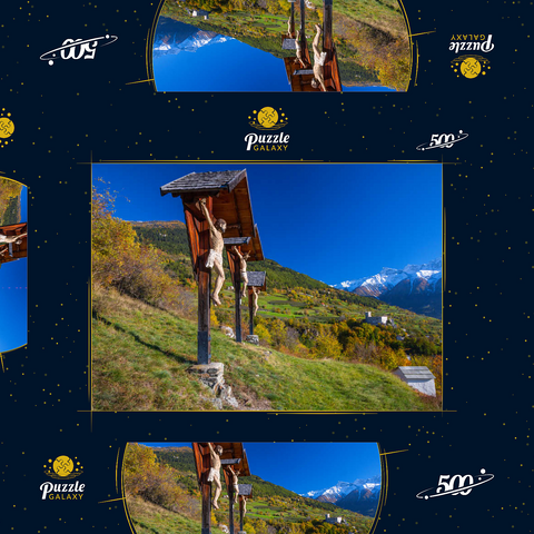 Churburg gegen Stilfser Joch Nationalpark, Schluderns, Vinschgau, Trentino-Südtirol, Italien 500 Puzzle Schachtel 3D Modell