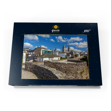 Römische Stadtmauer von Lugo mit der Kathedrale Santa Maria, Jakobsweg Camino de Santiago 1000 Puzzle Schachtel Ansicht3