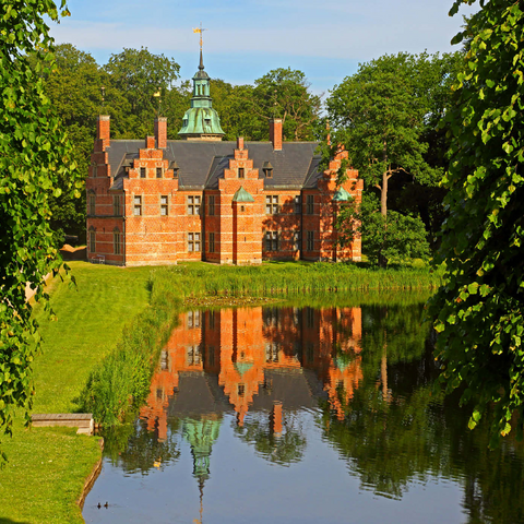 Schlosspavillon im Park des Wasserschlosses Frederiksborg, Hilleröd, Seeland, Dänemark 1000 Puzzle 3D Modell
