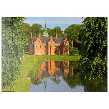 puzzleplate Schlosspavillon im Park des Wasserschlosses Frederiksborg, Hilleröd, Seeland, Dänemark 100 Puzzle