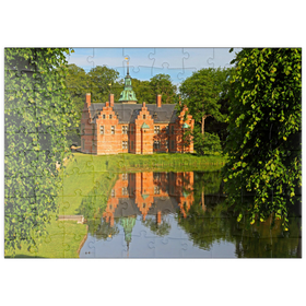 Darstellung des Puzzle Motivs Schlosspavillon im Park des Wasserschlosses Frederiksborg, Hilleröd, Dänemark - Puzzleteile: 100