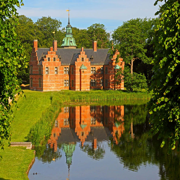 Schlosspavillon im Park des Wasserschlosses Frederiksborg, Hilleröd, Seeland, Dänemark 100 Puzzle 3D Modell