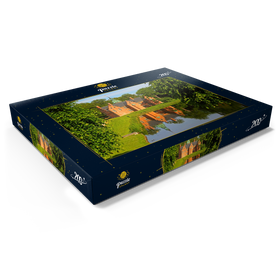 Alternative Darstellung des Puzzle-Motivs Schlosspavillon im Park des Wasserschlosses Frederiksborg, Hilleröd, Dänemark – Puzzleteile: 200