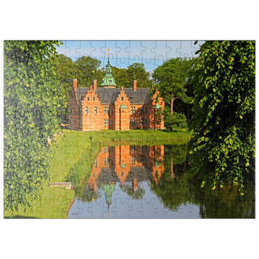 puzzleplate Schlosspavillon im Park des Wasserschlosses Frederiksborg, Hilleröd, Seeland, Dänemark 200 Puzzle