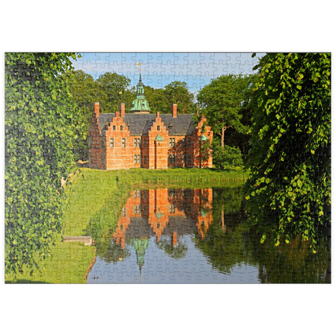 puzzleplate Schlosspavillon im Park des Wasserschlosses Frederiksborg, Hilleröd, Seeland, Dänemark 500 Puzzle
