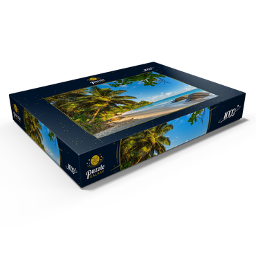 Granitfelsen am Carana Beach in der Carana Bay, Seychellen 1000 Puzzle Schachtel Ansicht1