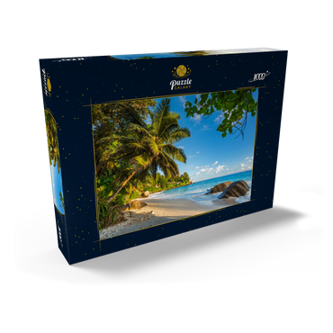 Granitfelsen am Carana Beach in der Carana Bay, Seychellen 1000 Puzzle Schachtel Ansicht2
