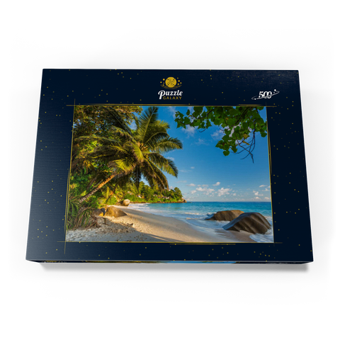 Granitfelsen am Carana Beach in der Carana Bay, Seychellen 500 Puzzle Schachtel Ansicht3
