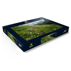 Alternative Darstellung des Puzzle-Motivs Blumenwiese mit Blick zum Wilden Kaiser, Tirol, Österreich – Puzzleteile: 200