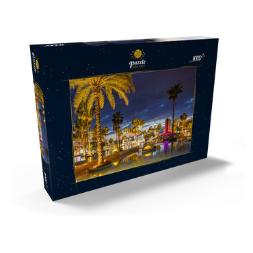 Brunnen mit Palmen am Abend, Aqaba, Golf von Aqaba, Jordanien 1000 Puzzle Schachtel Ansicht2
