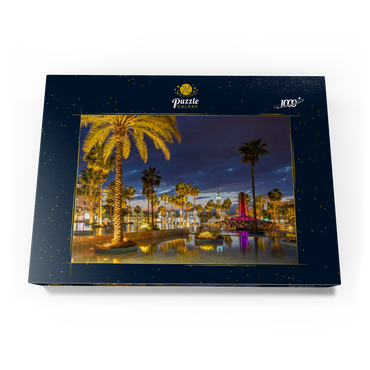 Brunnen mit Palmen am Abend, Aqaba, Golf von Aqaba, Jordanien 1000 Puzzle Schachtel Ansicht3