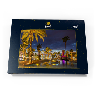 Brunnen mit Palmen am Abend, Aqaba, Golf von Aqaba, Jordanien 500 Puzzle Schachtel Ansicht3