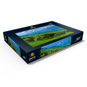 Alternative Darstellung des Puzzle-Motivs Flumserberg mit Blick zu den Churfirsten (2306m), Kanton St. Gallen, Schweiz – Puzzleteile: 500