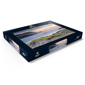 Darstellung des Puzzle Motivs Abend am Strand Praia de A Mouriillá bei Valdoviño - Puzzleteile: 100