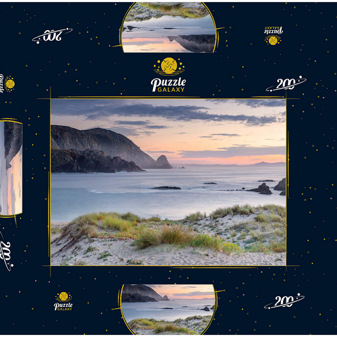 Abend am Strand Praia de A Mouriillá bei Valdoviño 200 Puzzle Schachtel 3D Modell