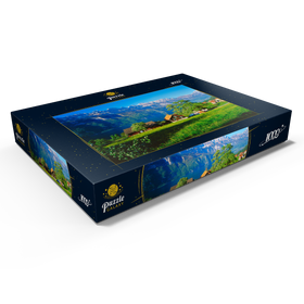 Alternative Darstellung des Puzzle-Motivs Blick über den Walensee zu den Churfirsten (2306m), Kanton St. Gallen, Schweiz – Puzzleteile: 1000