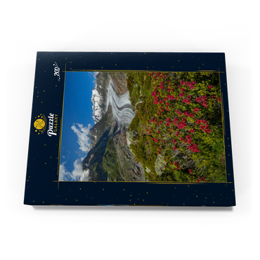 Alpenrosenblüte, Großer Aletschgletscher gegen Wannenhorn (3906m) 200 Puzzle Schachtel Ansicht3