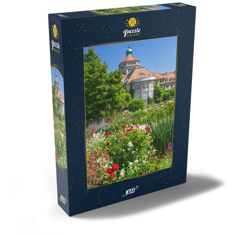 Botanischer Garten zur Zeit der Rosenblüte, München 1000 Puzzle Schachtel Ansicht2