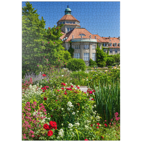 puzzleplate Botanischer Garten zur Zeit der Rosenblüte, München 1000 Puzzle