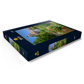 Darstellung des Puzzle Motivs Botanischer Garten zur Zeit der Rosenblüte, München - Puzzleteile: 100