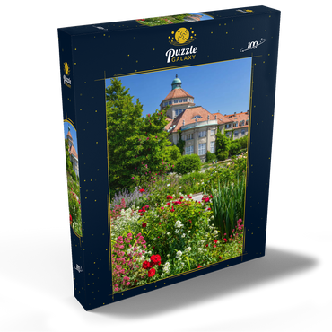 Botanischer Garten zur Zeit der Rosenblüte, München 100 Puzzle Schachtel Ansicht2
