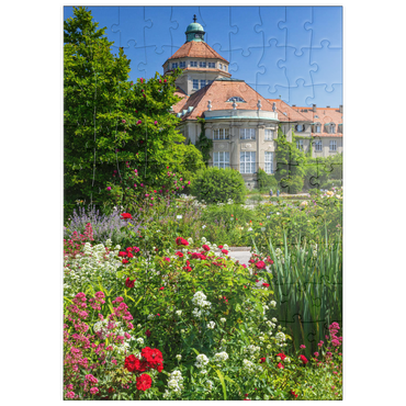 puzzleplate Botanischer Garten zur Zeit der Rosenblüte, München 100 Puzzle