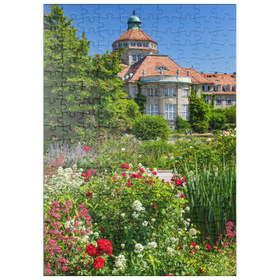 Darstellung des Puzzle-Motivs Botanischer Garten zur Zeit der Rosenblüte, München – Puzzleteile: 200