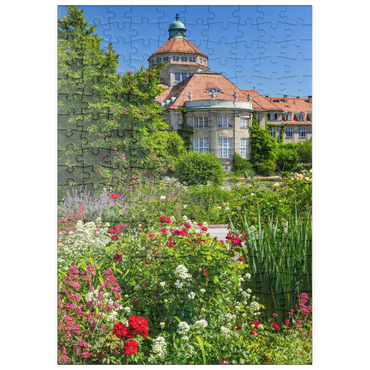 puzzleplate Botanischer Garten zur Zeit der Rosenblüte, München 200 Puzzle