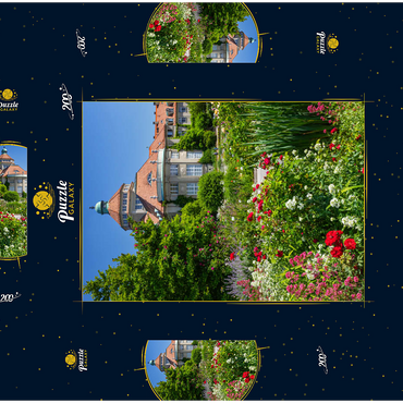 Botanischer Garten zur Zeit der Rosenblüte, München 200 Puzzle Schachtel 3D Modell