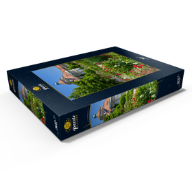 Alternative Darstellung des Puzzle-Motivs Botanischer Garten zur Zeit der Rosenblüte, München – Puzzleteile: 500