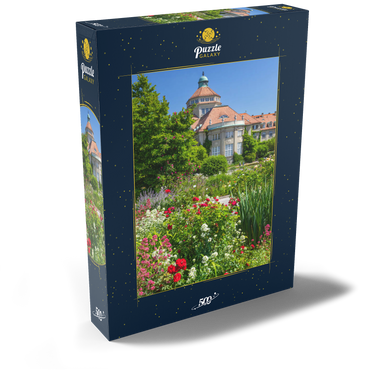 Botanischer Garten zur Zeit der Rosenblüte, München 500 Puzzle Schachtel Ansicht2