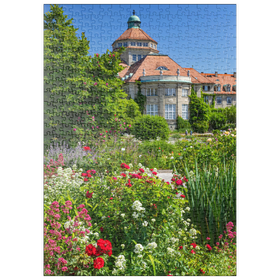 Darstellung des Puzzle-Motivs Botanischer Garten zur Zeit der Rosenblüte, München – Puzzleteile: 500