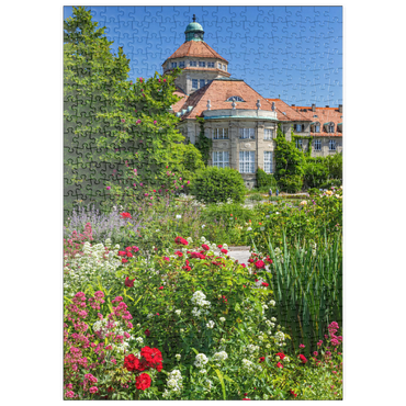 puzzleplate Botanischer Garten zur Zeit der Rosenblüte, München 500 Puzzle