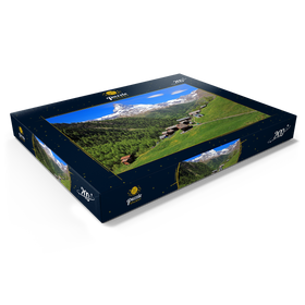 Alternative Darstellung des Puzzle-Motivs Weiler Findeln gegen Matterhorn (4478m), Zermatt, Kanton Wallis, Schweiz – Puzzleteile: 200