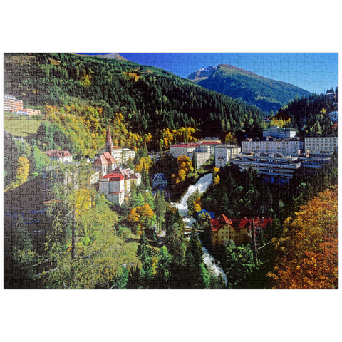 puzzleplate Gasteiner Wasserfall in Bad Gastein, Pongau, Salzburger Land, Österreich 1000 Puzzle