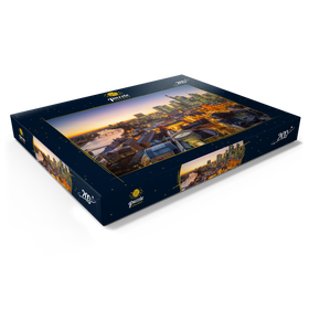 Alternative Darstellung des Puzzle-Motivs Blick zum Römer mit der Paulskirche an einem Abend im Dezember – Puzzleteile: 200