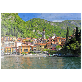 Darstellung des Puzzle Motivs Varenna am Comer See, Provinz Lecco, Lombardei, Italien - Puzzleteile: 100