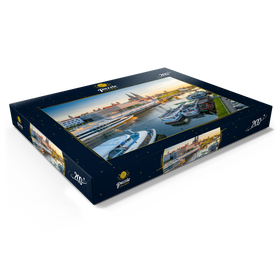 Darstellung des Puzzle Motivs Museum der Bayerischen Geschichte am Ufer der Donau mit dem Regensburger Dom - Puzzleteile: 200