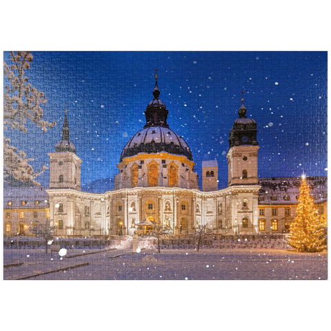 puzzleplate Kloster Ettal zur Weihnachtszeit 1000 Puzzle