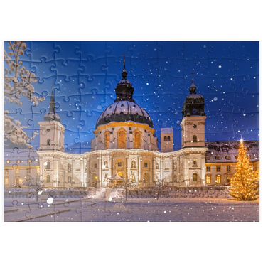 puzzleplate Kloster Ettal zur Weihnachtszeit 100 Puzzle
