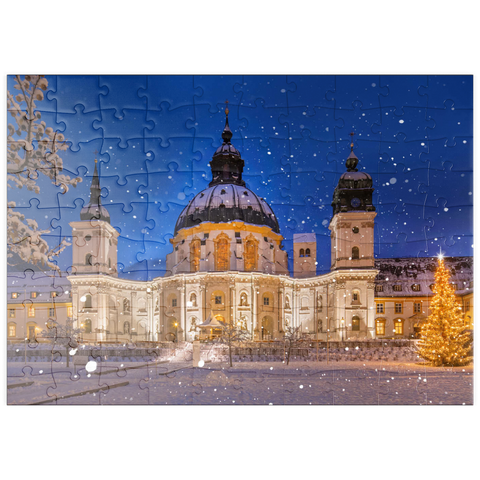 puzzleplate Kloster Ettal zur Weihnachtszeit 100 Puzzle